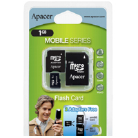 Apacer Micro SecureDigital card 1GB + 2x adaptér