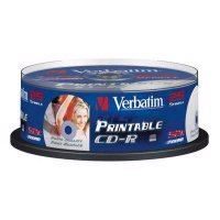 CD m?dium VERBATIM 700MB 52x 25cake printable