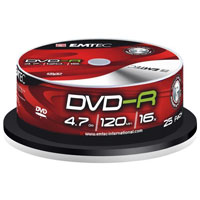 DVD - R EMTEC 4.7GB 16x spindle 25 cake