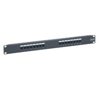 Patch panel 16port cat.5e STP black