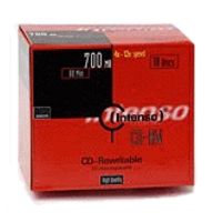 CD RW m?dium INTENSO 700MB 12speed 10 SLIM