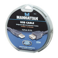 Manhattan USB 2.0 A-A predl?ovac? 1.8m black blister