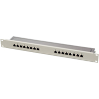 Patch panel 16port cat.5e STP grey