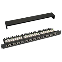 Patch panel 24port cat.5e STP black