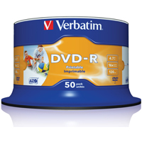 DVD - R VERBATIM 4.7GB 16speed 50cake printable