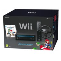 Nintendo Wii black Mario Kart+Wheel